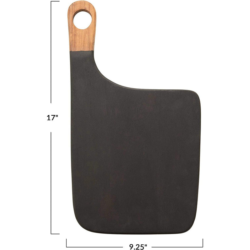 17" Acacia Wood Cheese Handle, Black & Natural Cutting Board - Fry's Superstore