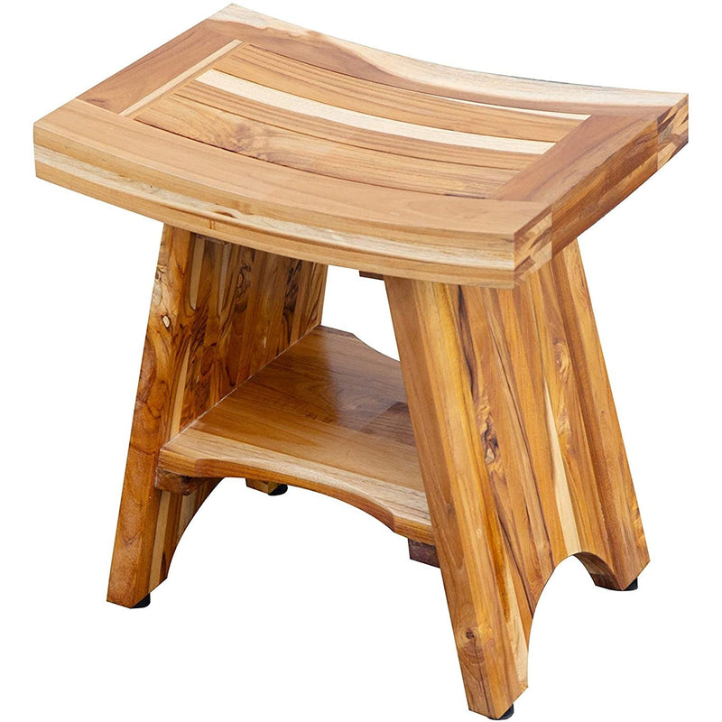 18" Serenity Natural Wood Shower Stool, Side Table - Fry's Superstore