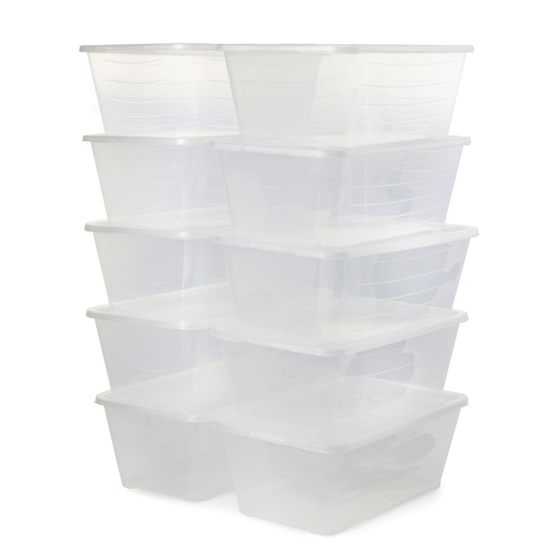 20-Pack 6-Qt. Clear Shoe & Closet Storage Box Stacking Container - Fry's Superstore