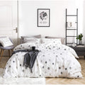 3-Piece Duvet Bedding Cover Set 100% Cotton with Zipper Ties 2 Pillowcases - Fry's Superstore