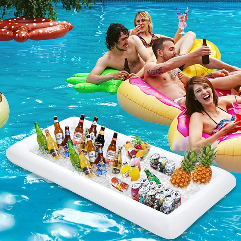 4 PACK Inflatable Ice Serving Bar Pool Party Buffet Drink Cooler, Ice Tray - Fry's Superstore