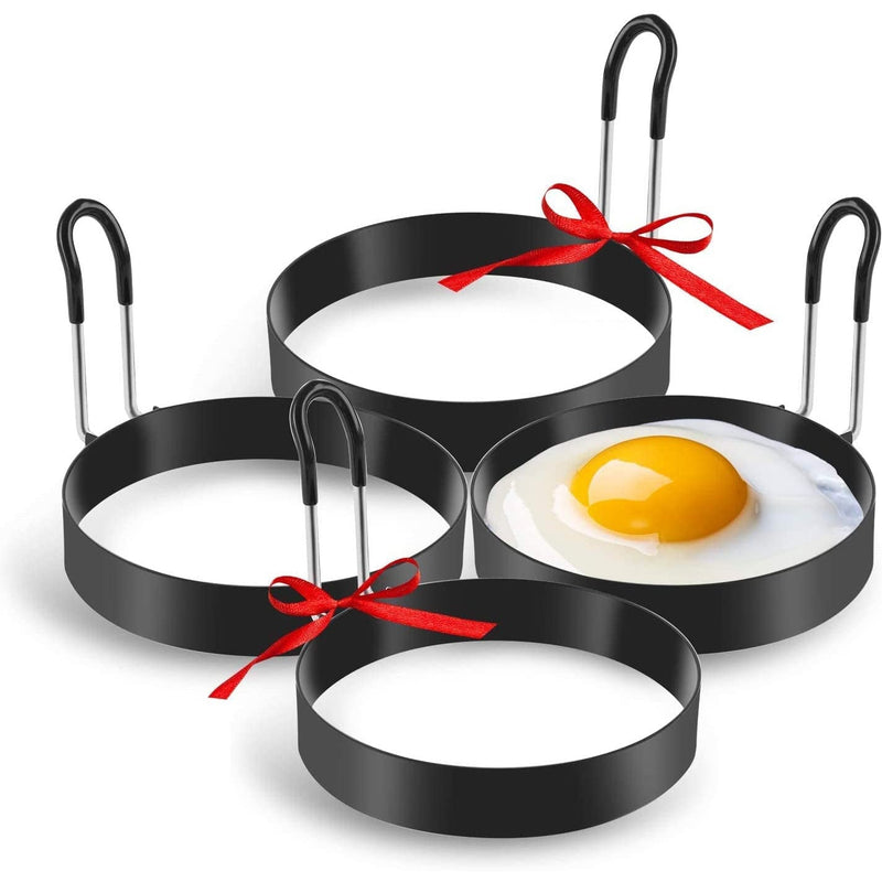 4 Pack Stainless Steel Egg Cooking Rings, Pancake Mold For Frying Eggs and Omelets - Fry's Superstore