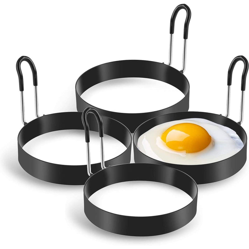 4 Pack Stainless Steel Egg Cooking Rings, Pancake Mold For Frying Eggs and Omelets - Fry's Superstore