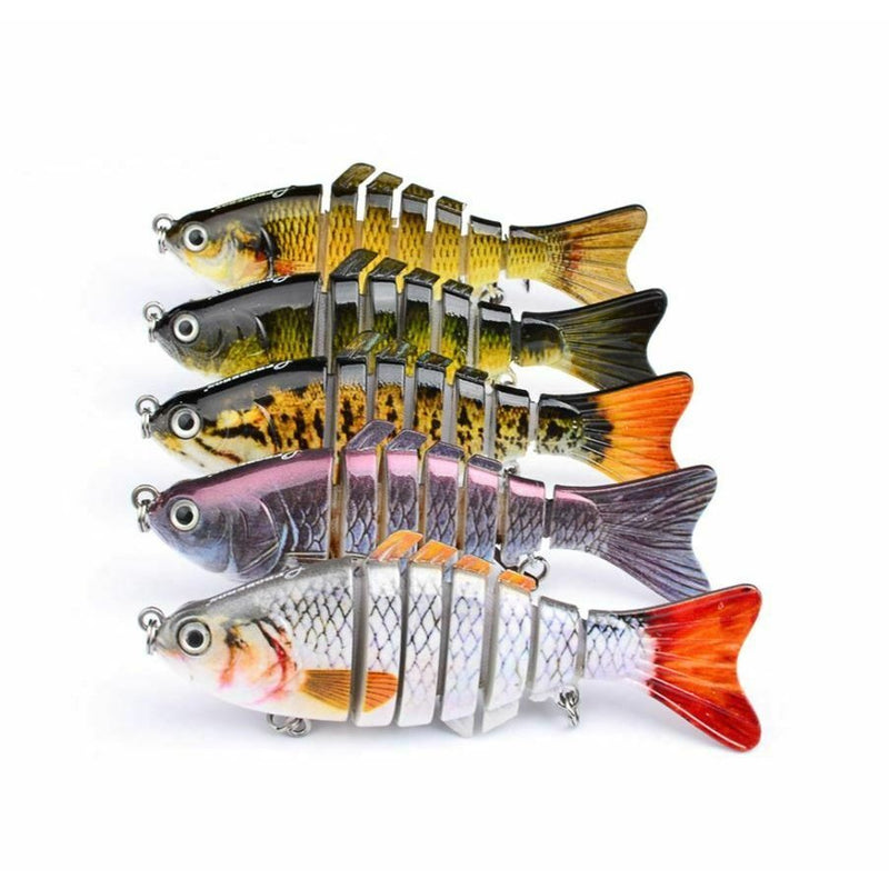 5pcs 4-inch Bass Fishing Lure Swimbait Fish Bait, Multi-Jointed - Fry's Superstore