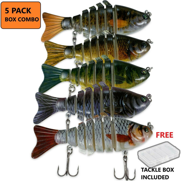 5pcs 4-inch Bass Fishing Lure Swimbait Fish Bait, Multi-Jointed - Fry's Superstore