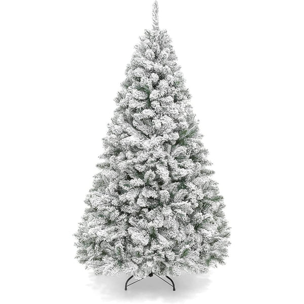 6 Ft Premium Snow Flocked Artificial Holiday Christmas Pine Tree - Fry's Superstore