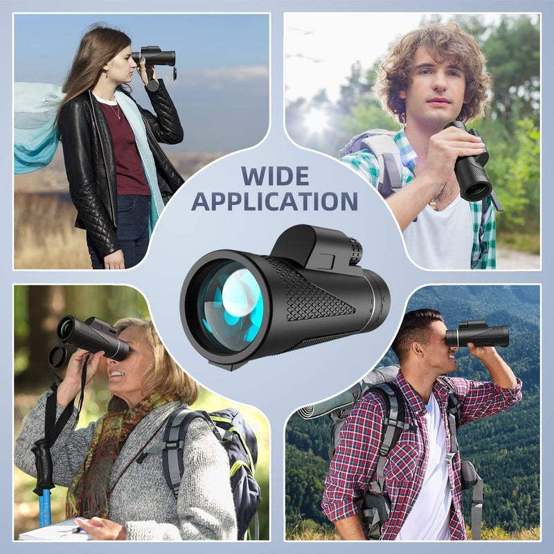 80x100 High Powered Handheld Monocular Telescope with Tripod, Night Vision, Smartphone Adapter - Fry's Superstore