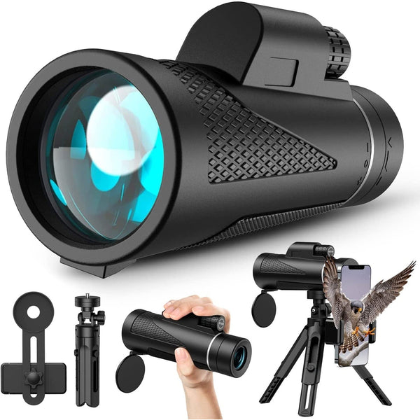 80x100 High Powered Handheld Monocular Telescope with Tripod, Night Vision, Smartphone Adapter - Fry's Superstore