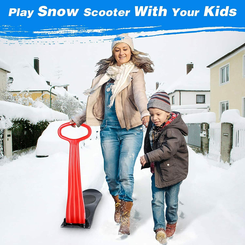 Heavy-Duty Winter Downhill Snow Scooter Sled for Kids/Adults, Foldable