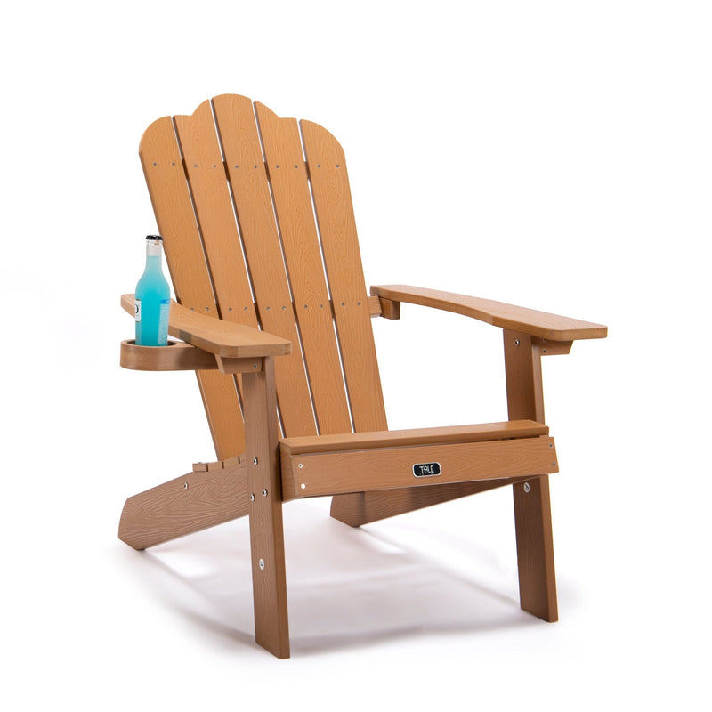 Adirondack Backyard All-Weather Outdoor Chair Painted Seating with Cup Holder - Fry's Superstore