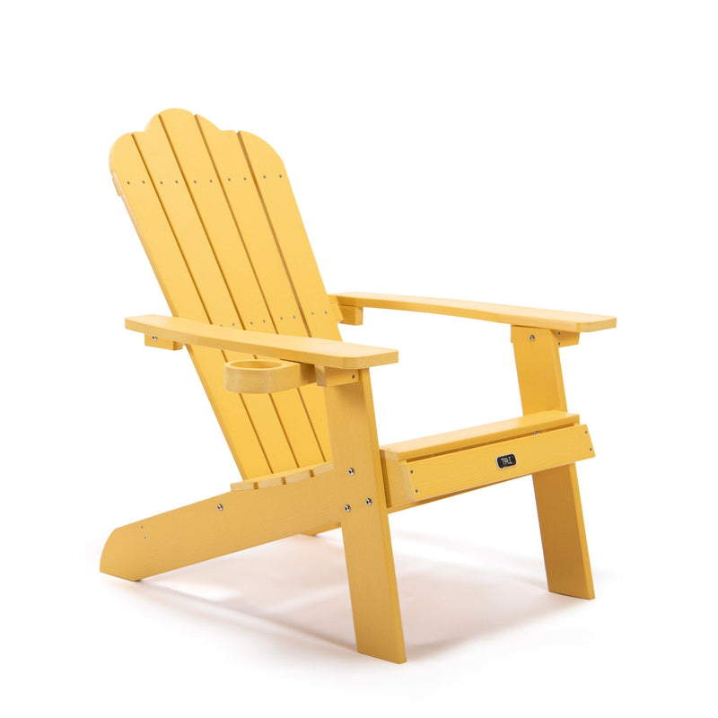 Adirondack Backyard All-Weather Outdoor Chair Painted Seating with Cup Holder - Fry's Superstore