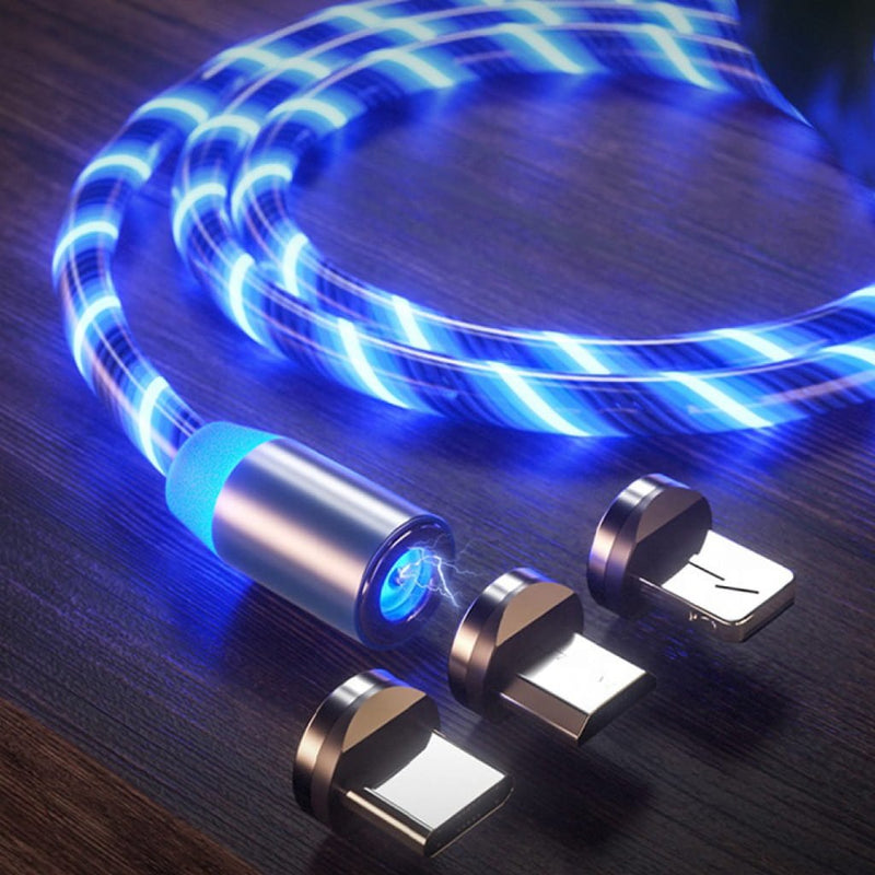 Blue LED 3-in-1 USB Charging Cord - Fry's Superstore