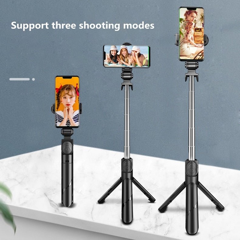 Bluetooth Wireless Selfie Stick Mini Tripod with Remote Shutter Controller - Fry's Superstore