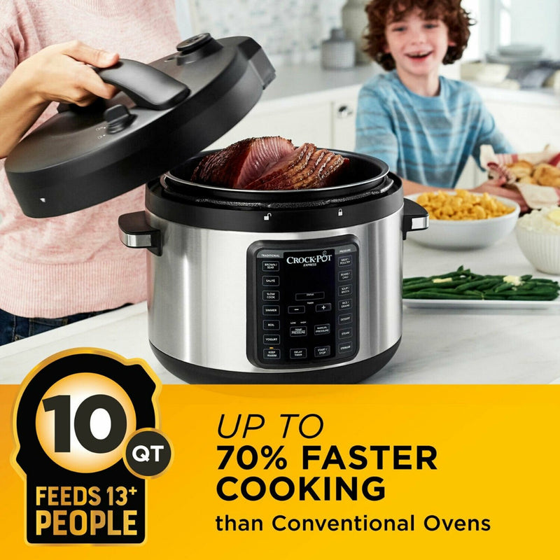 Crock-Pot Multi Function 10 Quart Express Home Food Cooker, Stainless Steel - Fry's Superstore