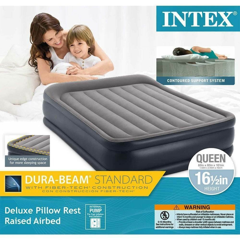 Dura-Beam Pillow Rest Air Mattress Bed w/ Built-In Pump, Queen - Fry's Superstore