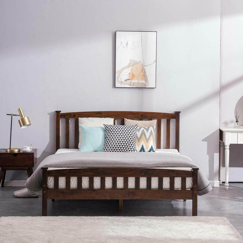 Full-Size Bed Frame Walnut - Fry's Superstore