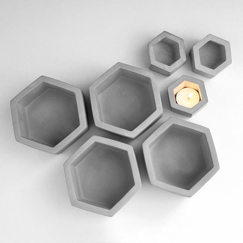 Gray Hexagon Ceramic Planter - Fry's Superstore