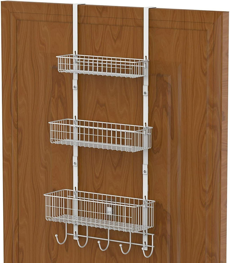 Heavy Duty Hanging Shelf Door Back Storage Rack with Three Baskets Over the Door Organizer - Fry's Superstore