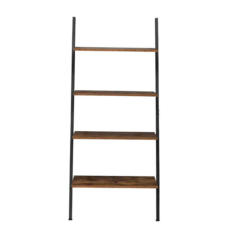 Industrial Ladder Shelf, 4-Tier Bookshelf, Storage Rack Shelves - Fry's Superstore