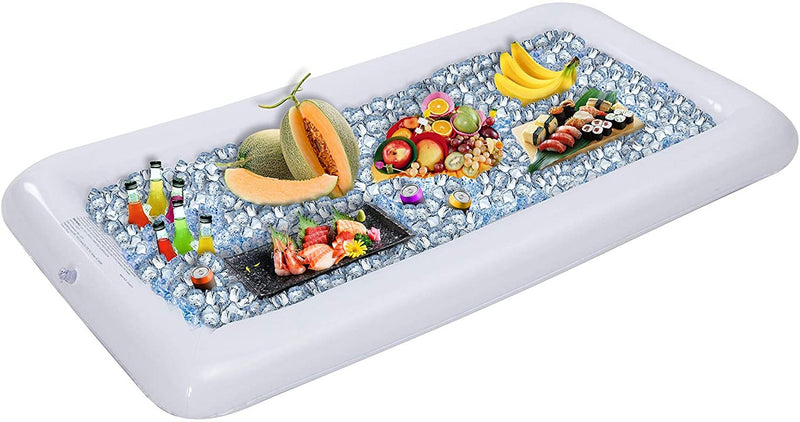 Inflatable Ice Cooler Buffet Salad Serving Trays with Drain Plug (3 Sets) - Fry's Superstore