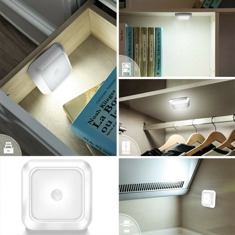 LED Wireless Motion Sensor Cabinet Stair Step Wall Night Light (4-Pack) - Fry's Superstore