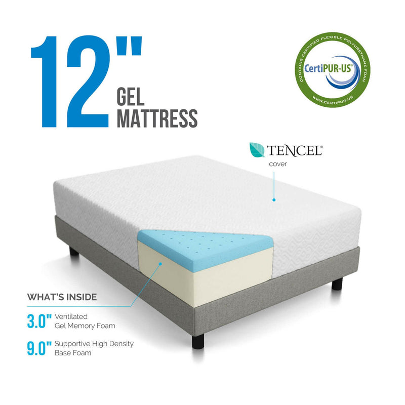 LUCID 6, 8, 10, and 12-Inch Gel Memory Foam Mattress - Fry's Superstore