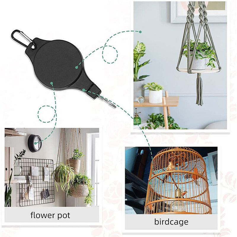 Plant Pulley Retractable Hanging Flower Basket Hook Hanger For Garden Pot - Fry's Superstore
