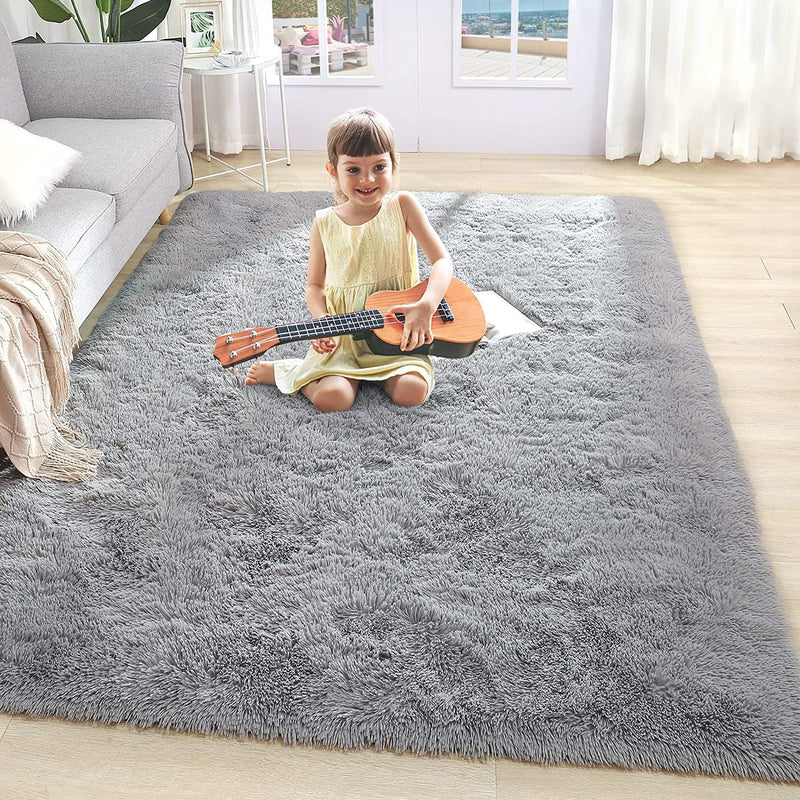 Soft Fluffy Thick Comfy Shag Rug for Living Room, Bedroom, Kids Room Area Rug - Fry's Superstore