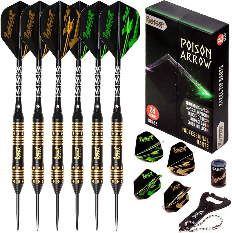 Steel Tip Professional Darts Set with Stylish Case and Darts Guide - Fry's Superstore