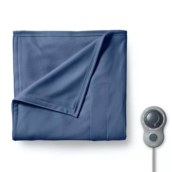 Sunbeam Full Size Electric Fleece Heated Blanket in Blue - Fry's Superstore