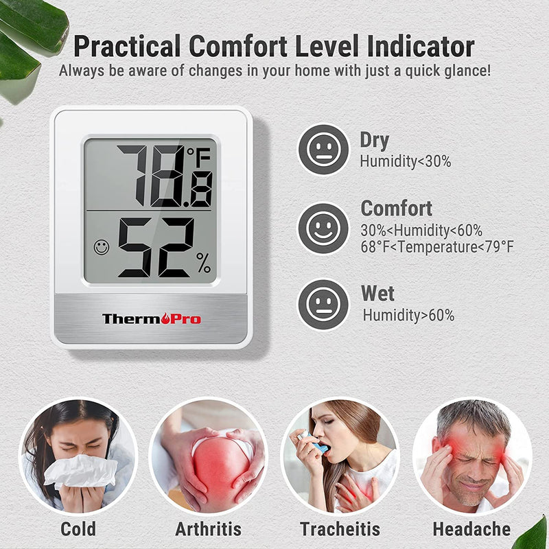 ThermoPro TP49 Wall Thermometer Indoor Humidity Monitor - Fry's Superstore