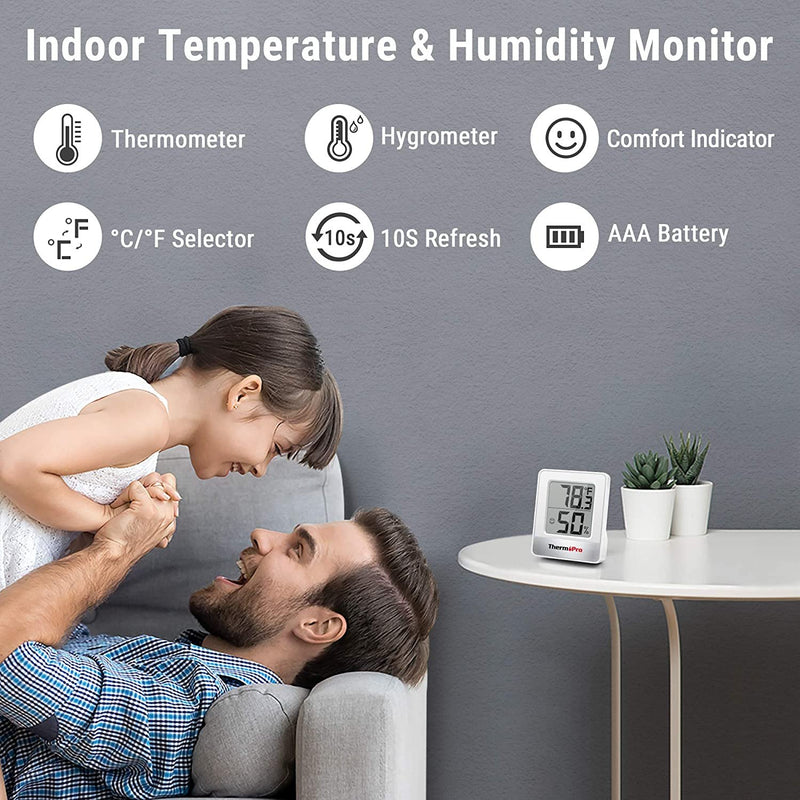 ThermoPro TP49 Wall Thermometer Indoor Humidity Monitor - Fry's Superstore