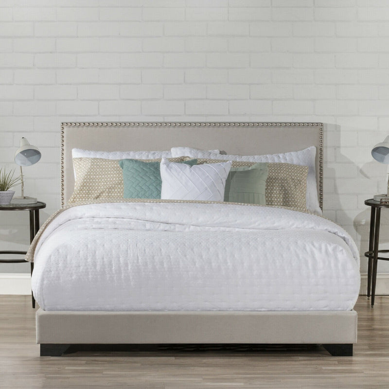 Upholstered Platform Bed Frame Full-Size Light Gray - Fry's Superstore